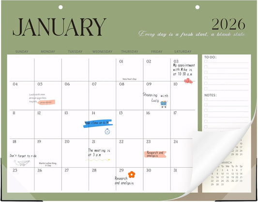 Desk Calendar 2026-2027, 14.3" x 11.2" 18 Month Wall Calendar Runs from January 2026 to June 2027 Desktop Calendar for Home Office Planning Personal Organisers, Simple Style
