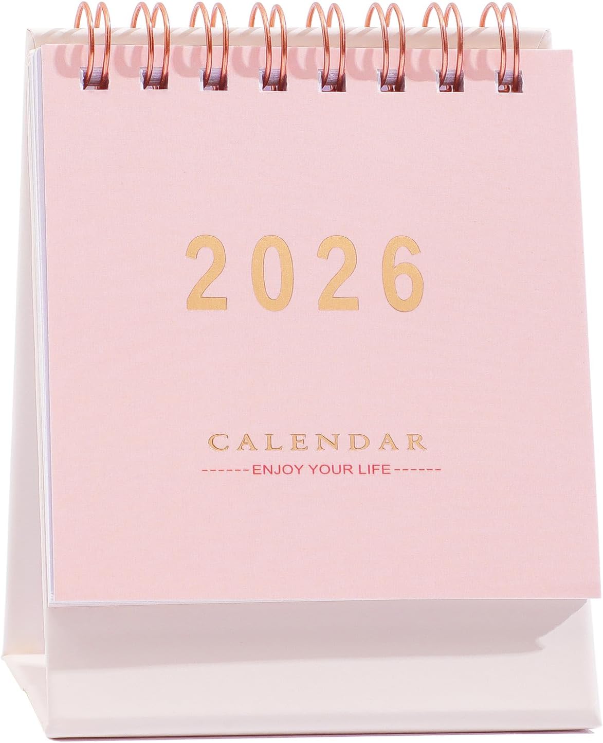 Mini Desk Calendar 2026-2027 - Runs From Jan 2026 to Jun 2027 Monthy Small Desktop Calendar 250gsm Thick Paper Twin-Wire Binding for Home or Office (Purple)