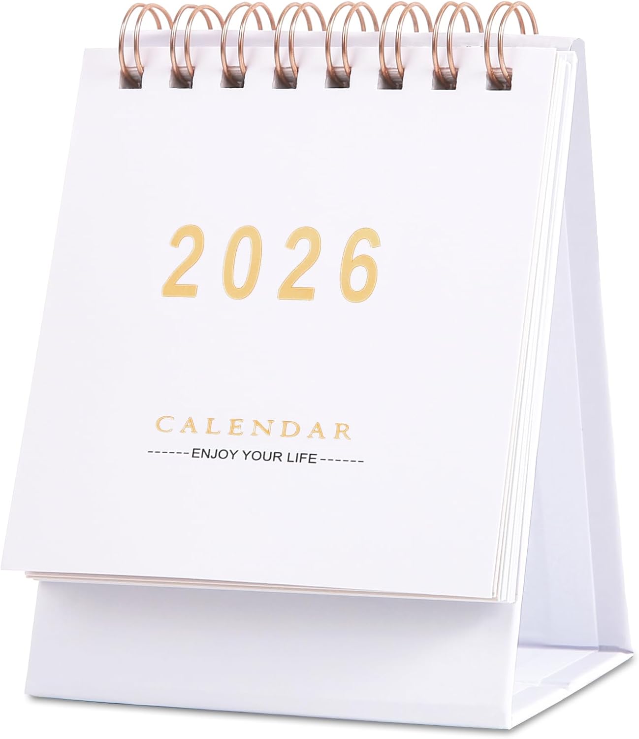 Mini Desk Calendar 2026-2027 - Runs From Jan 2026 to Jun 2027 Monthy Small Desktop Calendar 250gsm Thick Paper Twin-Wire Binding for Home or Office (Purple)