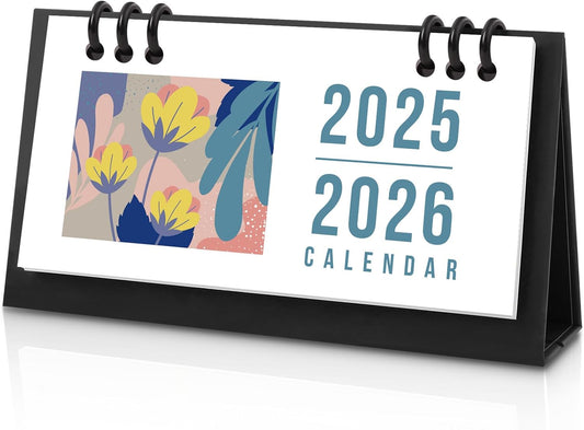 Small Desk Calendar 2026-2027, 6.3" x 3.1", 2026 Desk Calendar - Runs From January 2026 Until December 2027, 24 Months Mini Desktop Calendar for School, Home and Office Supplies