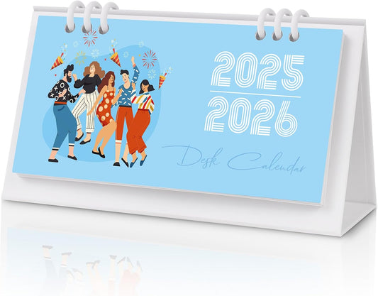 Small Desk Calendar 2026-2027, 6.3" x 3.1", 2026 Desk Calendar - Runs From January 2026 Until December 2027, 24 Months Mini Desktop Calendar for School, Home and Office Supplies