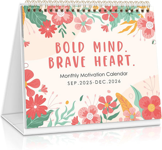 SKYDUE Desk Calendar 2026, 18 Months Small Desk Calendar 2026-2027, Jan 2026 to Jun 2027, 10" x 8" Desktop Calendar Planner with Stickers, Black