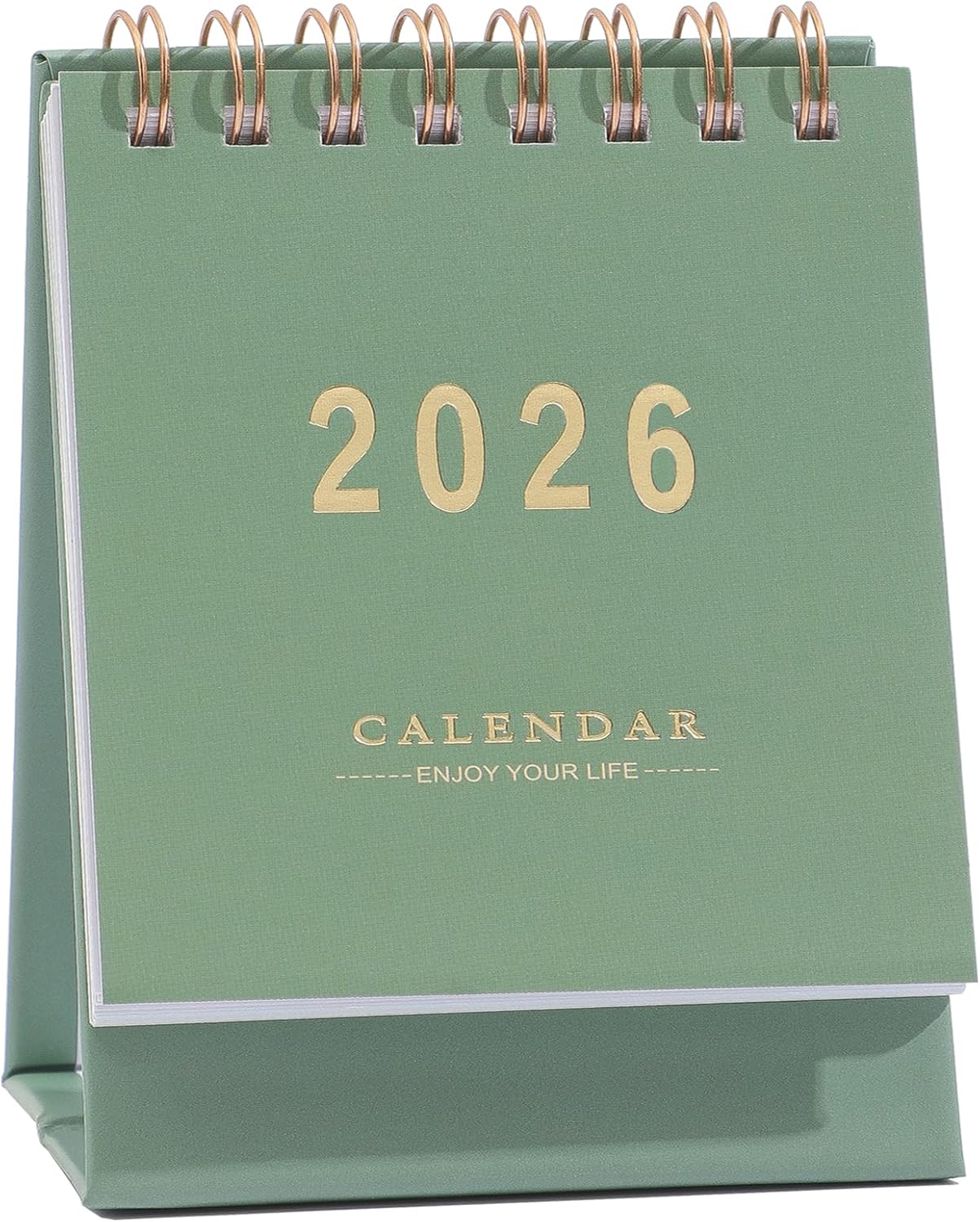 Mini Desk Calendar 2026-2027 - Runs From Jan 2026 to Jun 2027 Monthy Small Desktop Calendar 250gsm Thick Paper Twin-Wire Binding for Home or Office (Purple)