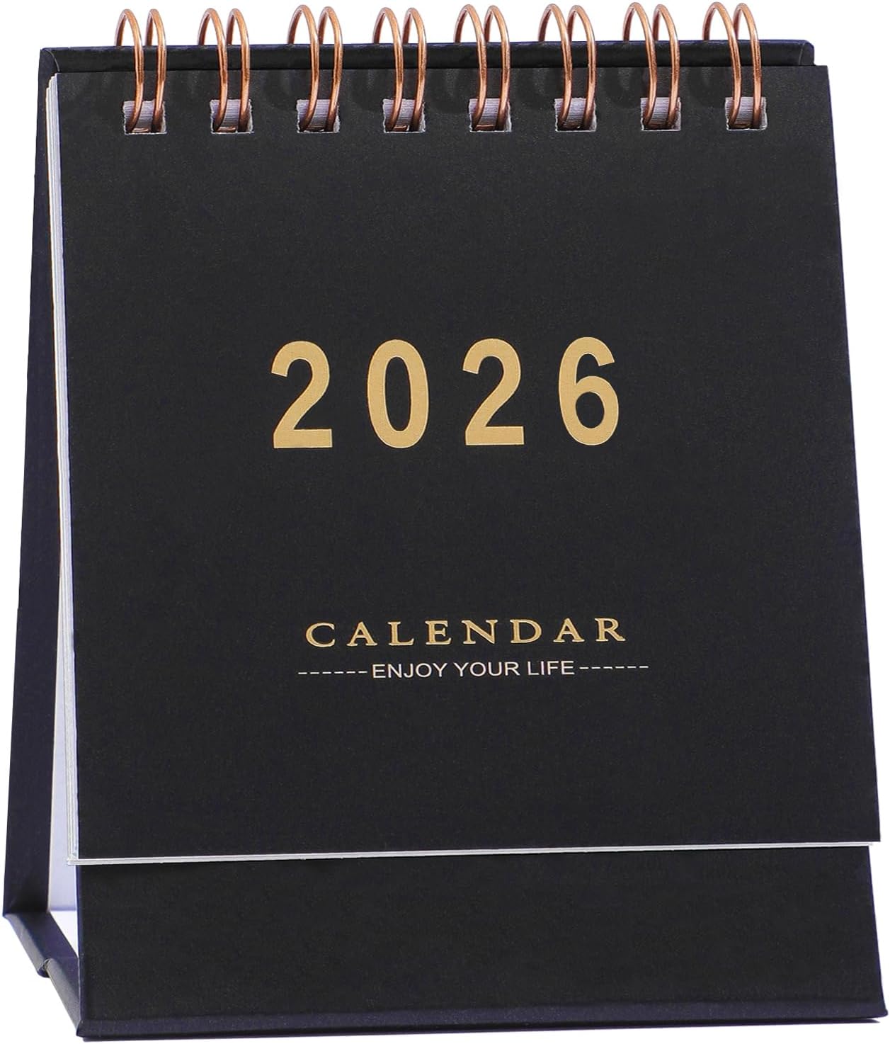 Mini Desk Calendar 2026-2027 - Runs From Jan 2026 to Jun 2027 Monthy Small Desktop Calendar 250gsm Thick Paper Twin-Wire Binding for Home or Office (Purple)